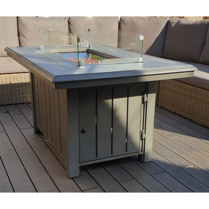 Alabama Rectangular Gas Fire Pit Table, Fire Pit Table Uk