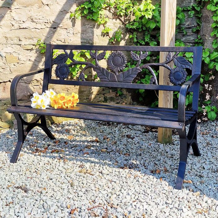 Sunflower Cast Aluminium Bench 