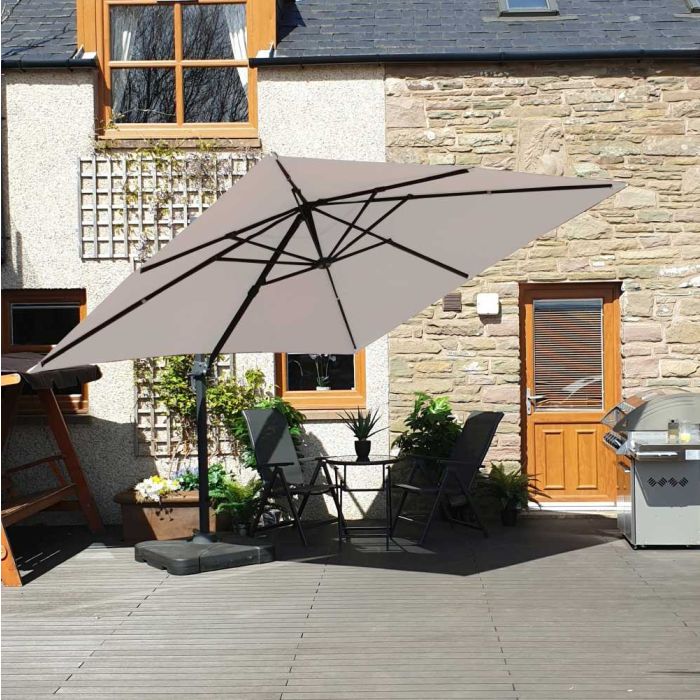 Barbados Cantilever Parasol 250cmx250cm Square - Lunar Grey