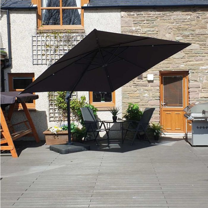 Barbados Cantilever Parasol 300cmx300cm Square - Anthracite