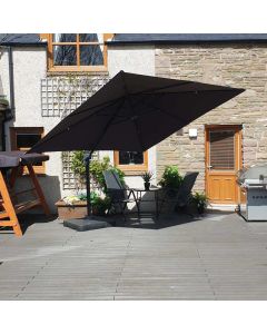 Barbados Cantilever Parasol 300cmx300cm Square - Anthracite