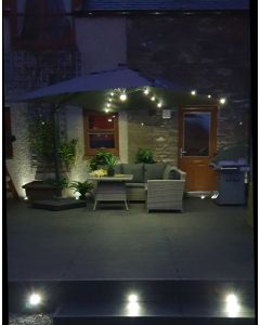 Barbados Cantilever Parasol 300cmx300cm Square with LED Lights - Anthracite