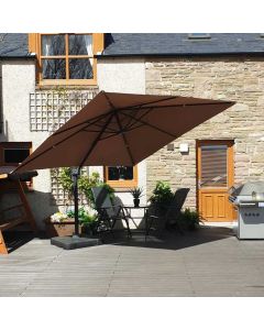 Barbados Cantilever Parasol 300cmx300cm Square - Taupe