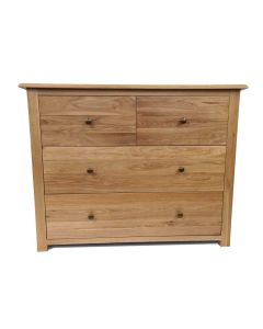 Grange 4 Drawer Solid Natural Oak Chest of Drawers 105x43x82.5cm